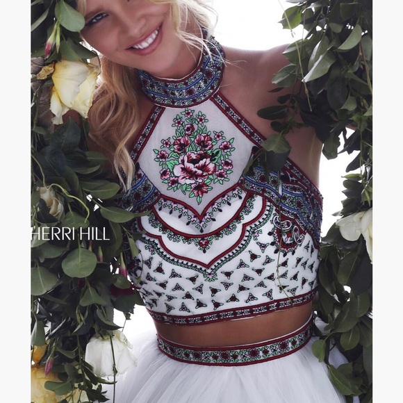 Sherri Hill #50075 Bohemian Embroidered Prom Dress,Wedding, Formal,Quinceanera - Picture 9 of 11